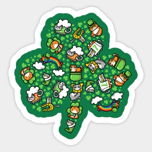 St. Purrtrick's Shamrock Sticker